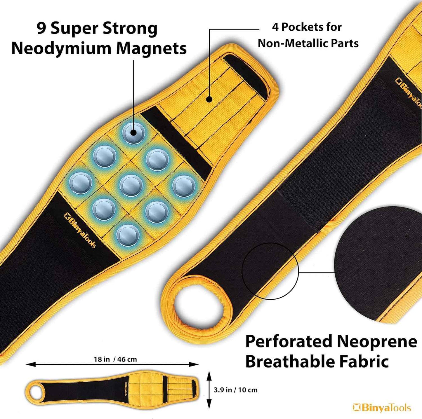BINYATOOLS Magnetic Wristband – Unique Christmas Stocking Stuffer for Men, Handy Tool Gift for Handyman Fathers