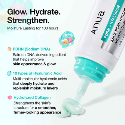 Anua PDRN Hyaluronic Acid 100 Moisturizing Cream – Bedtime Skincare Ritual for Calming Glass Skin Glow