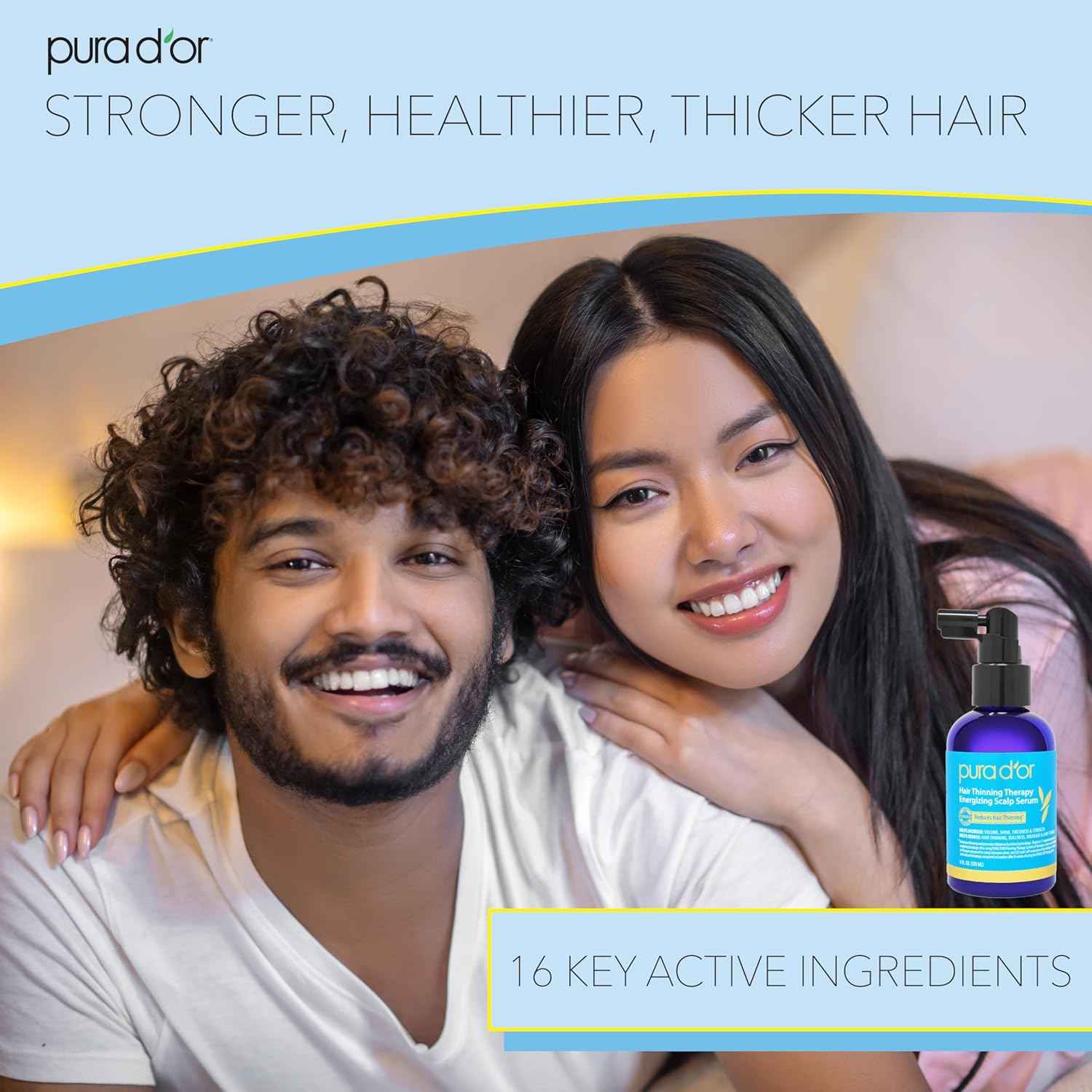 PURA D'OR Hair Thinning Therapy Energizing Scalp Serum – Daily Self-Care Ritual for Thinning Hair, 4oz