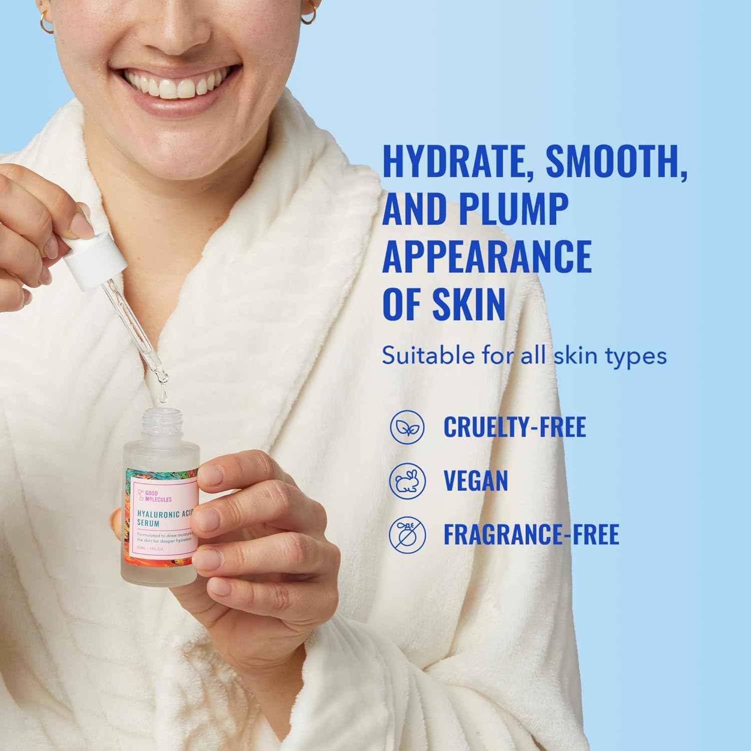 Good Molecules Hyaluronic Acid Serum – Thoughtful Birthday Gift for Her, Fragrance-Free Glow in 1 Fl Oz
