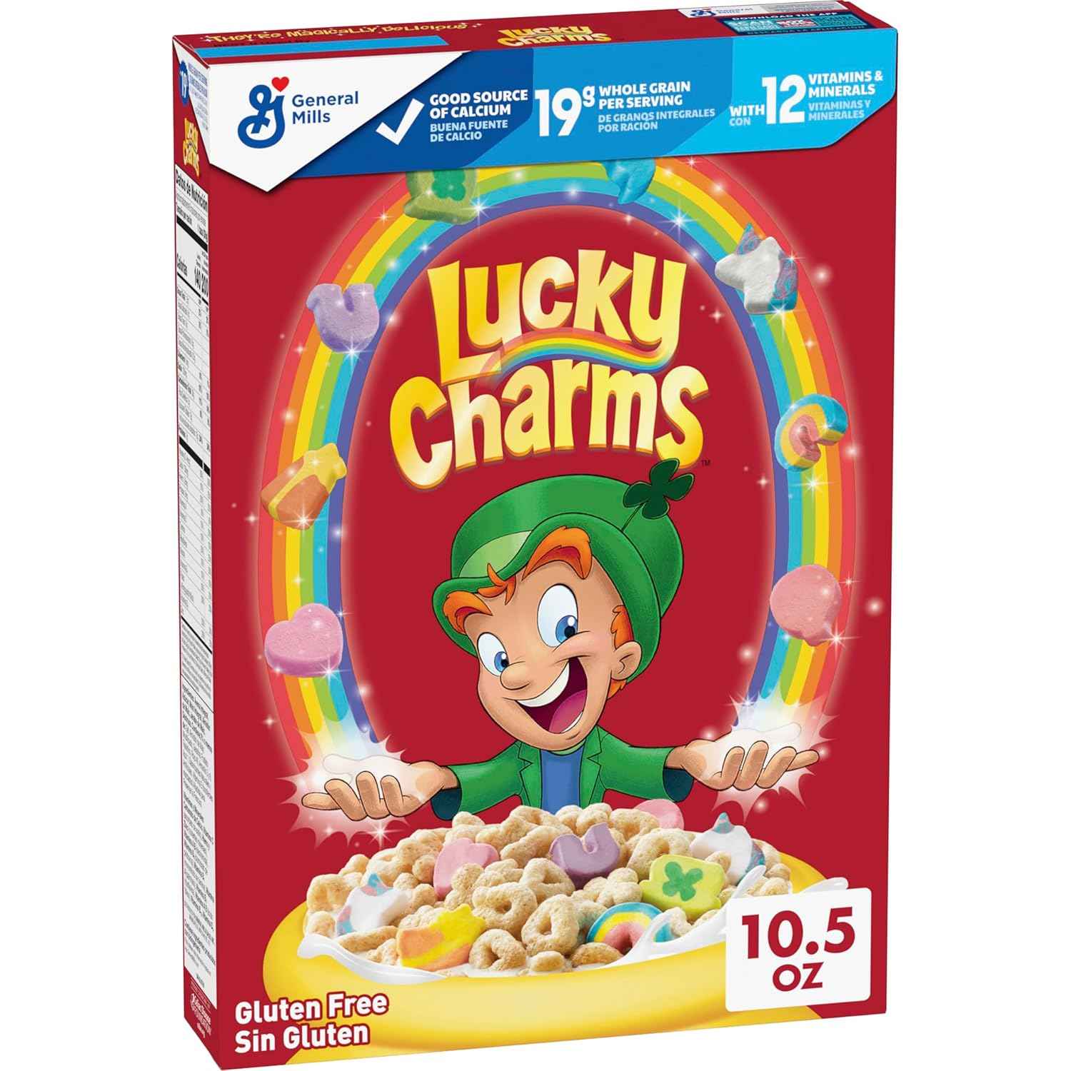 Lucky Charms Gluten Free Cereal with Marshmallows – Mindful Gluten-Free Pantry Staple for Sensitive Diets, Limited Edition Jumbo Marshmallows, 26.1 oz