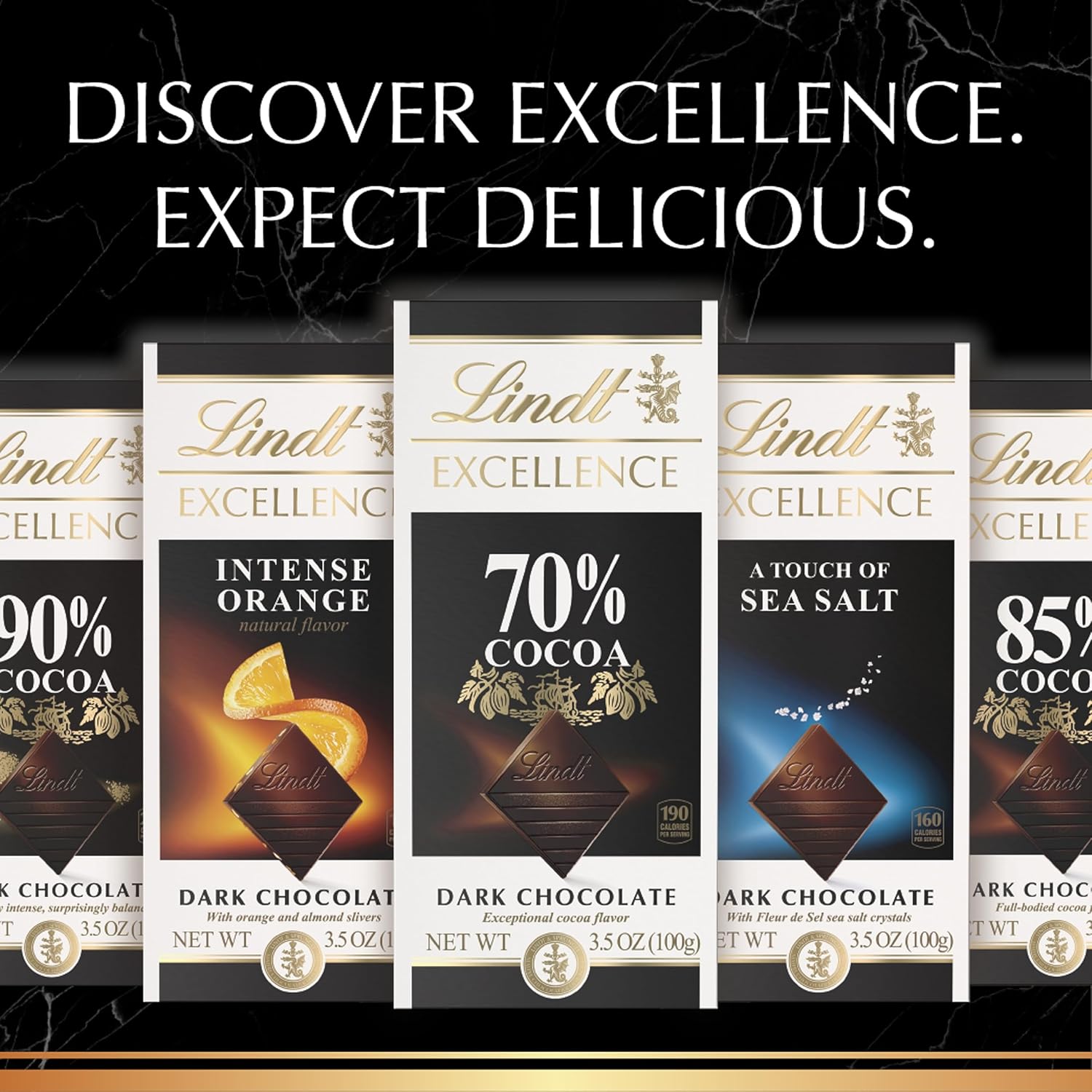 Lindt Excellence Sea Salt Bar 12-Pack – Mindful Pre-Portioned Dark Chocolate for a Nightly Self-Care Ritual