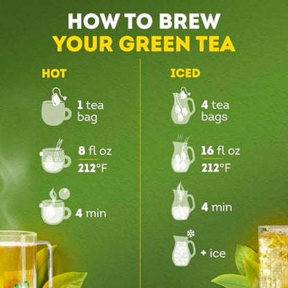 Lipton Signature Blend Green Tea Bags – Home Office Focus Drink, Low Caffeine for Afternoon Work