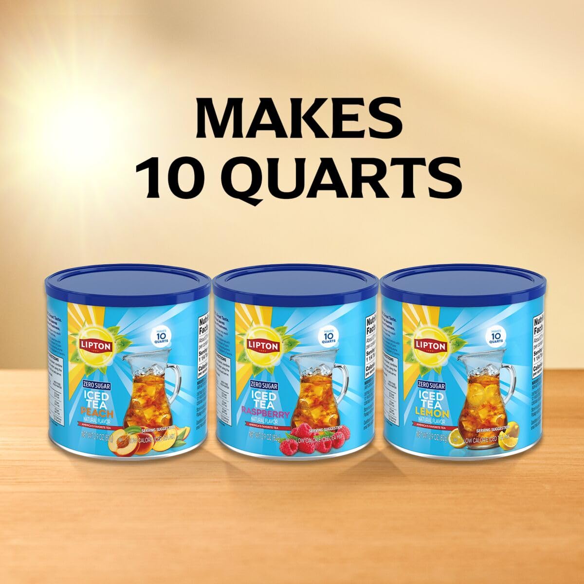 Lipton Zero Sugar Peach Iced Tea Mix – Portable Powder for Backyard BBQs and Picnic Pitchers