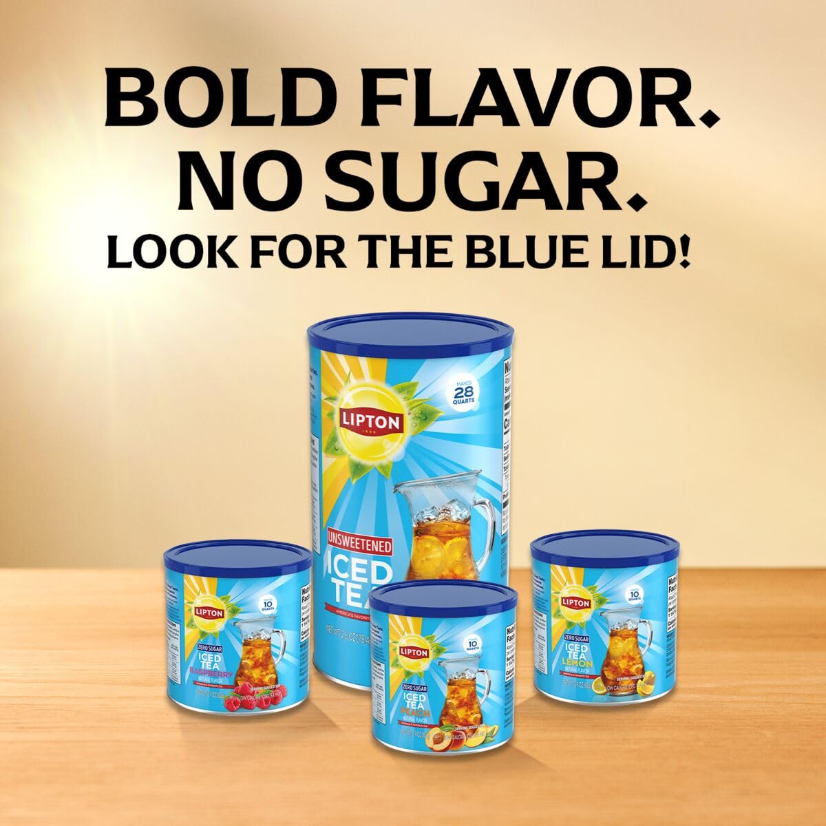 Lipton Zero Sugar Peach Iced Tea Mix – Portable Powder for Backyard BBQs and Picnic Pitchers
