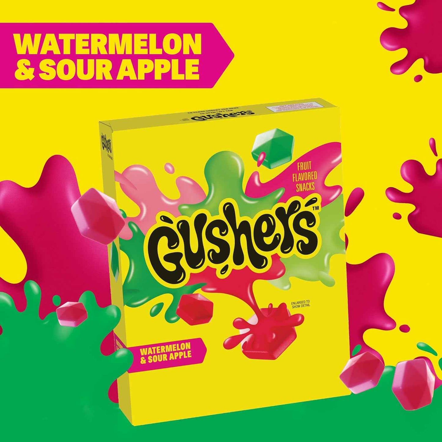 Gushers Watermelon & Sour Apple Fruit Snacks – Lunchbox Safe Single-Serve Pouches for Kids Backpacks and School Cafeteria Treats