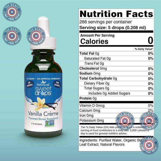 SweetLeaf Liquid Stevia Vanilla Creme Drops – Portable Zero Calorie Flavoring for Commute, Workstation and Long Study Sessions