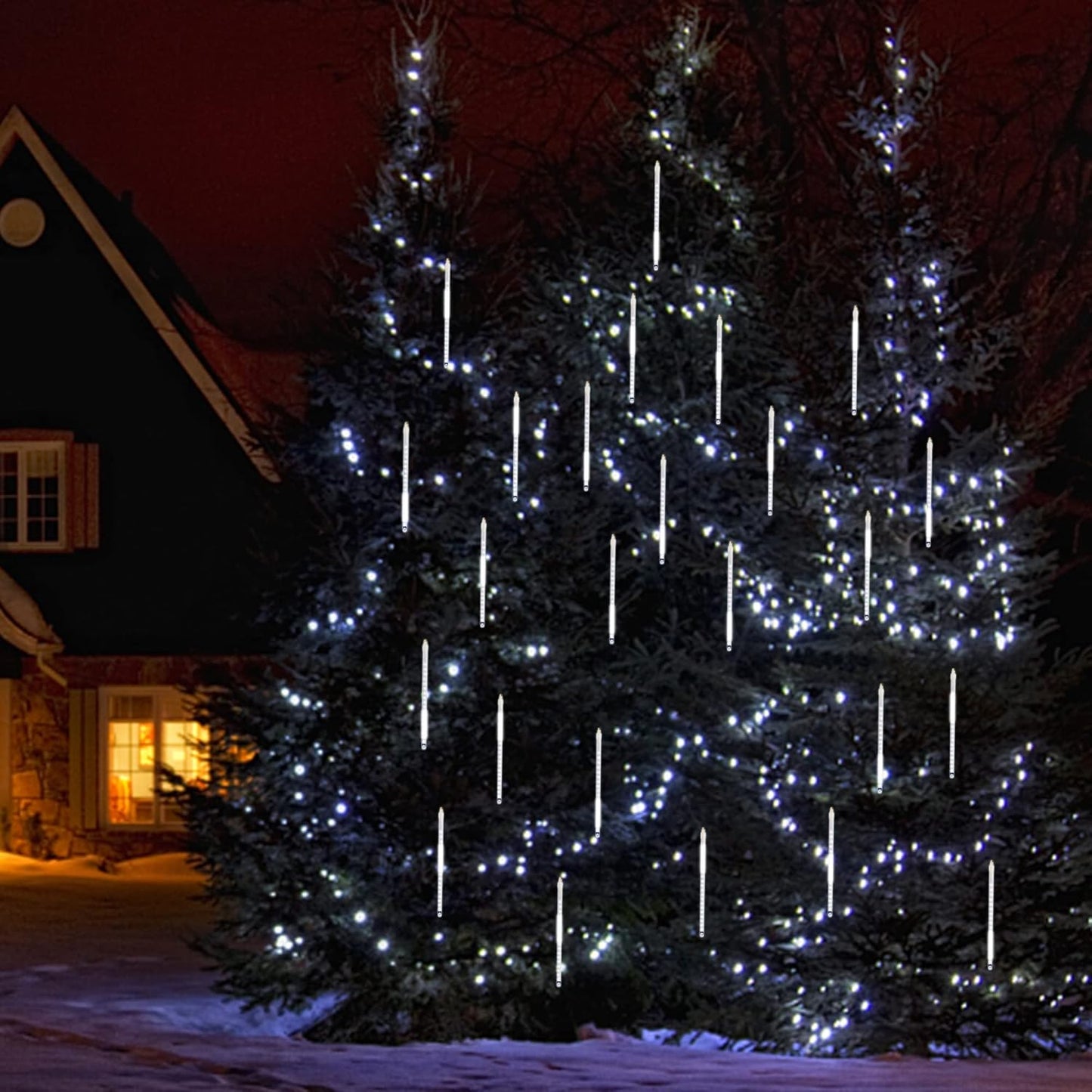 LJLNION Meteor Shower Lights – Thoughtful Housewarming Gift for Her, Cozy White Icicle LED Decor