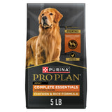 Purina Pro Plan Complete Essentials Shredded Chicken and Rice Formula - Easy-Bowl, Crunchy-and-Tender Kibble for Busy Family Kitchens - 5 lb