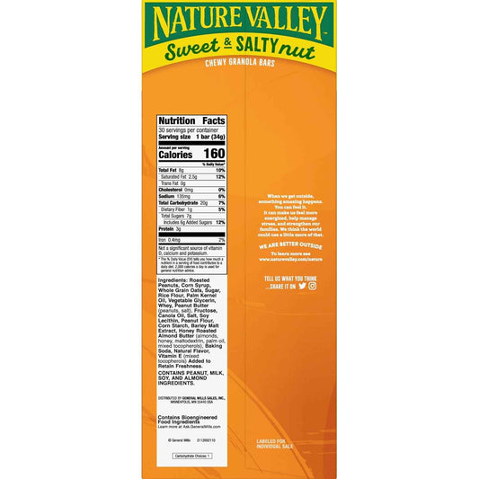 Nature Valley Sweet and Salty Nut Granola Bars – Commuter Bag Snack for Busy Workdays, Individually Wrapped