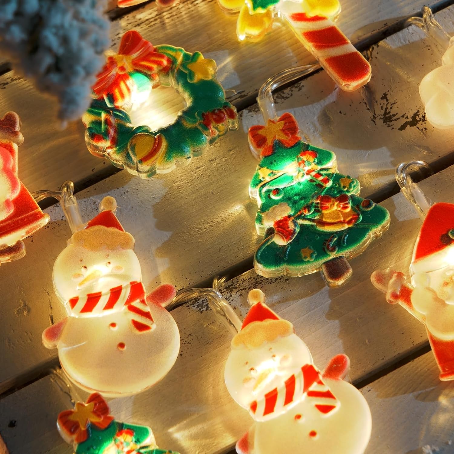 LOLStar Christmas Lights for Kids Room – Battery Operated String Lights with Santa Snowman and Stocking Charms, No Flame Safe for Nursery