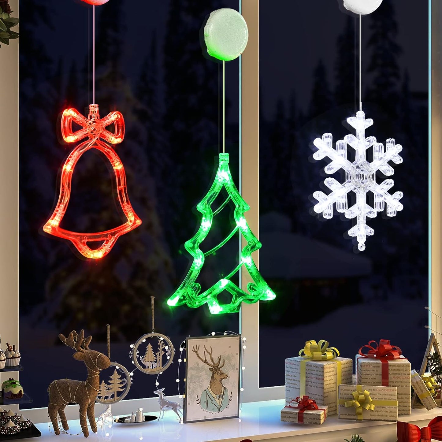 LOLStar Christmas Window Lights – Safe 3-Pack for Kids Bedroom, Nursery, and Playroom Holiday Decor