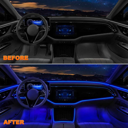 Lotus Lantern Car LED Strip Lights – Surprise Birthday Gift for Car Lovers, Music-Sync Interior Ambient Lighting