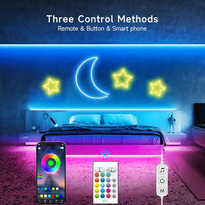 LotusLamp IP67 Waterproof RGB Neon Rope Light for Patio Party, 24V Outdoor LED Strip with Music Sync & App Control