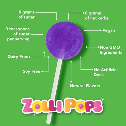 Zollipops Xylitol Lollipops for Adults – Low-Carb Sweet Craving Fix for After-Dinner and Bedtime Ritual