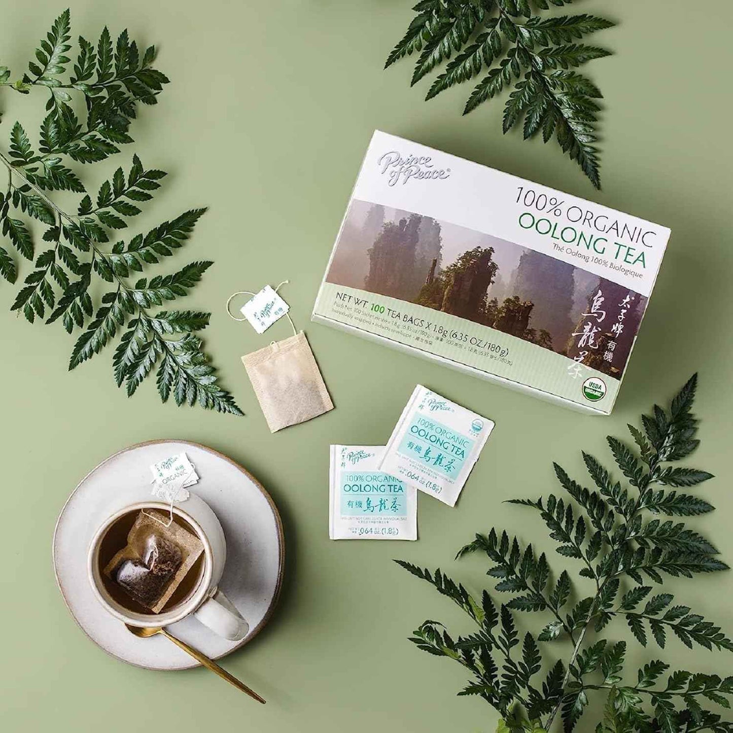 Prince of Peace Organic Oolong Tea, 100 Tea Bags – Thoughtful Wellness Gift for Mom and Elderly Parents, Organic Daily Brew
