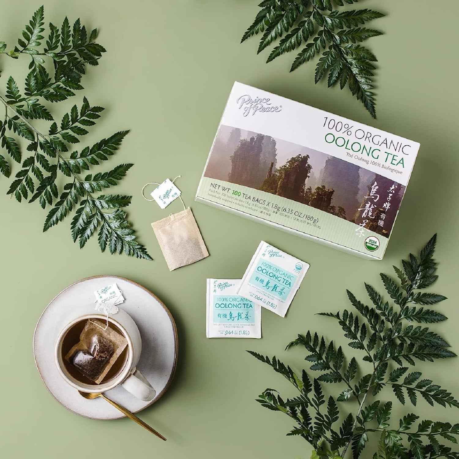 Prince of Peace Organic Oolong Tea, 100 Tea Bags – Thoughtful Wellness Gift for Mom and Elderly Parents, Organic Daily Brew