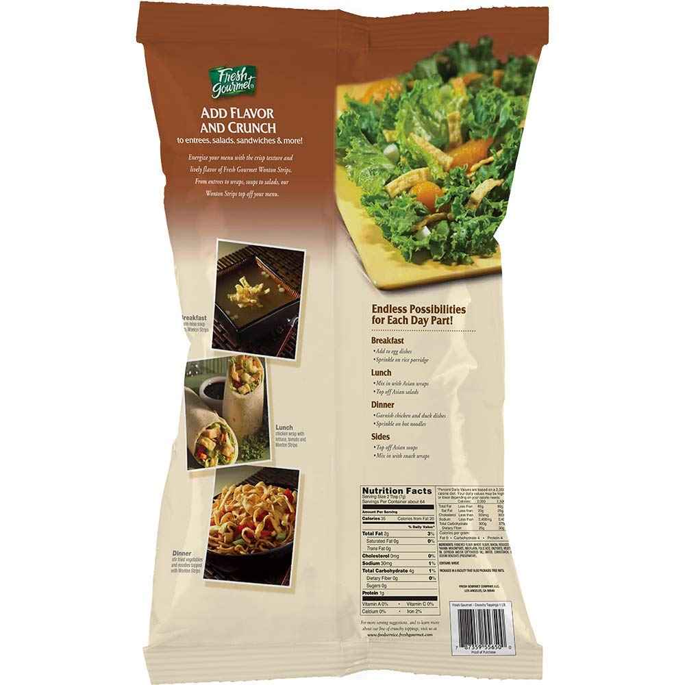 Fresh Gourmet Wonton Strips – Carb-Conscious Pantry Staple for Mindful Meal Prep, Crunchy Salad Topper