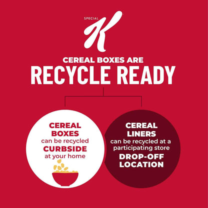 Kellogg's Special K Red Berries Cereal – Family Breakfast Cereal with Real Strawberries for Kids' Snack Time, 19.2oz