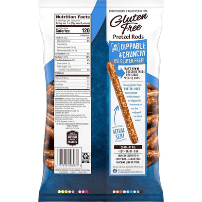 Snyder's of Hanover Gluten Free Pretzel Rods – Travel Ready Snack for Long Flights and Road Trips, 8 oz Resealable Bag