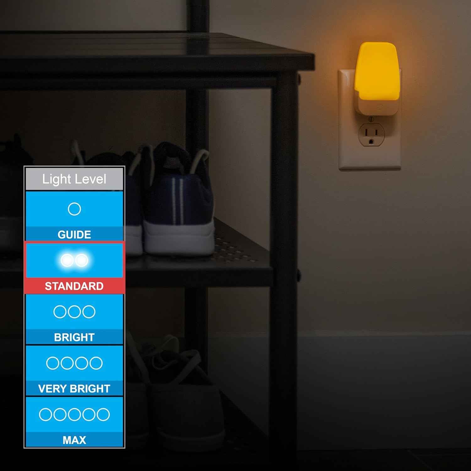 GE Sleeplite Night Light – Dusk to Dawn Hallway Lighting for Senior Fall Prevention, Automatic LED Plug In