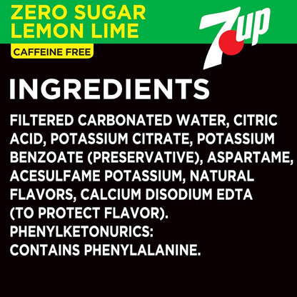 7UP Diet Lemon-Lime Soda, 12 Oz Cans – Sugar-Free Refreshment for Calorie-Conscious Self-Care
