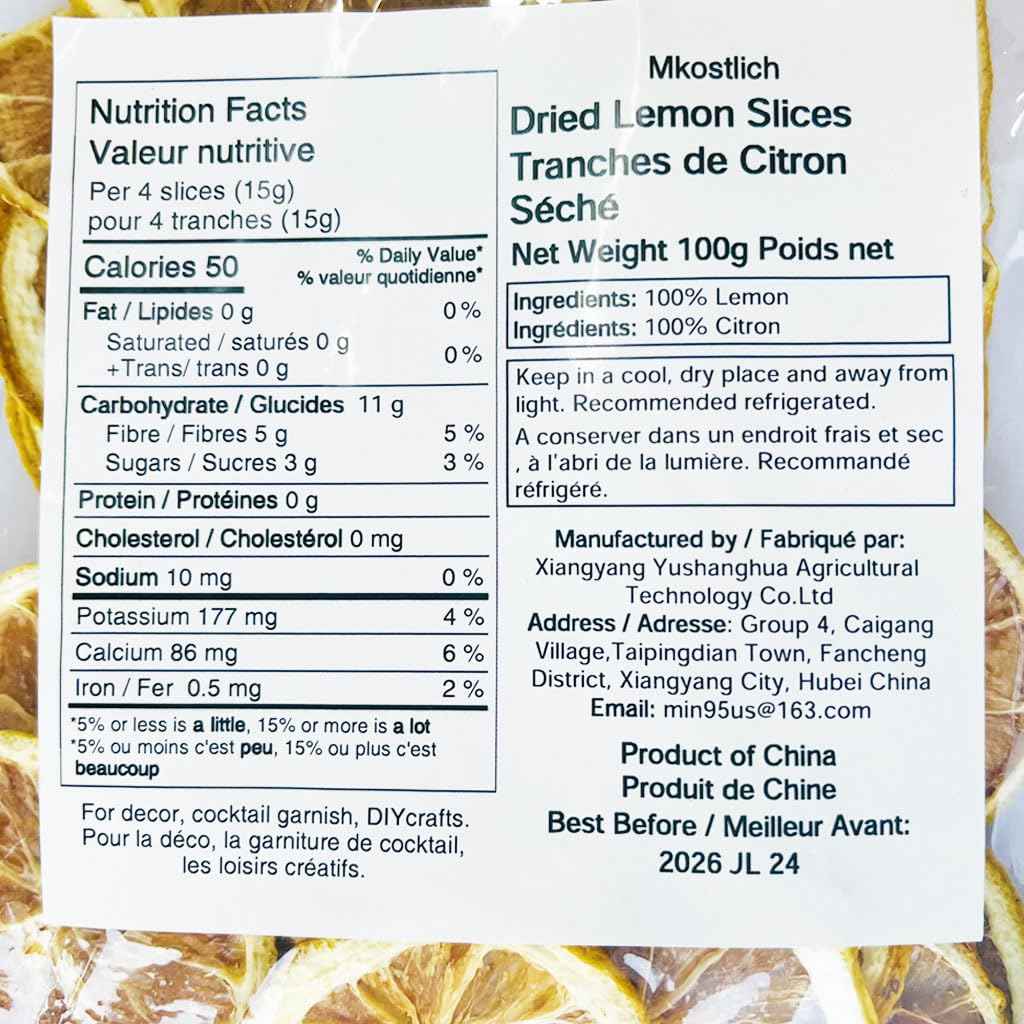 Mkostlich Dried Lemon Slices Bulk Gift Pack, Thoughtful Hostess Present for Women Who Love Cocktails and Tea