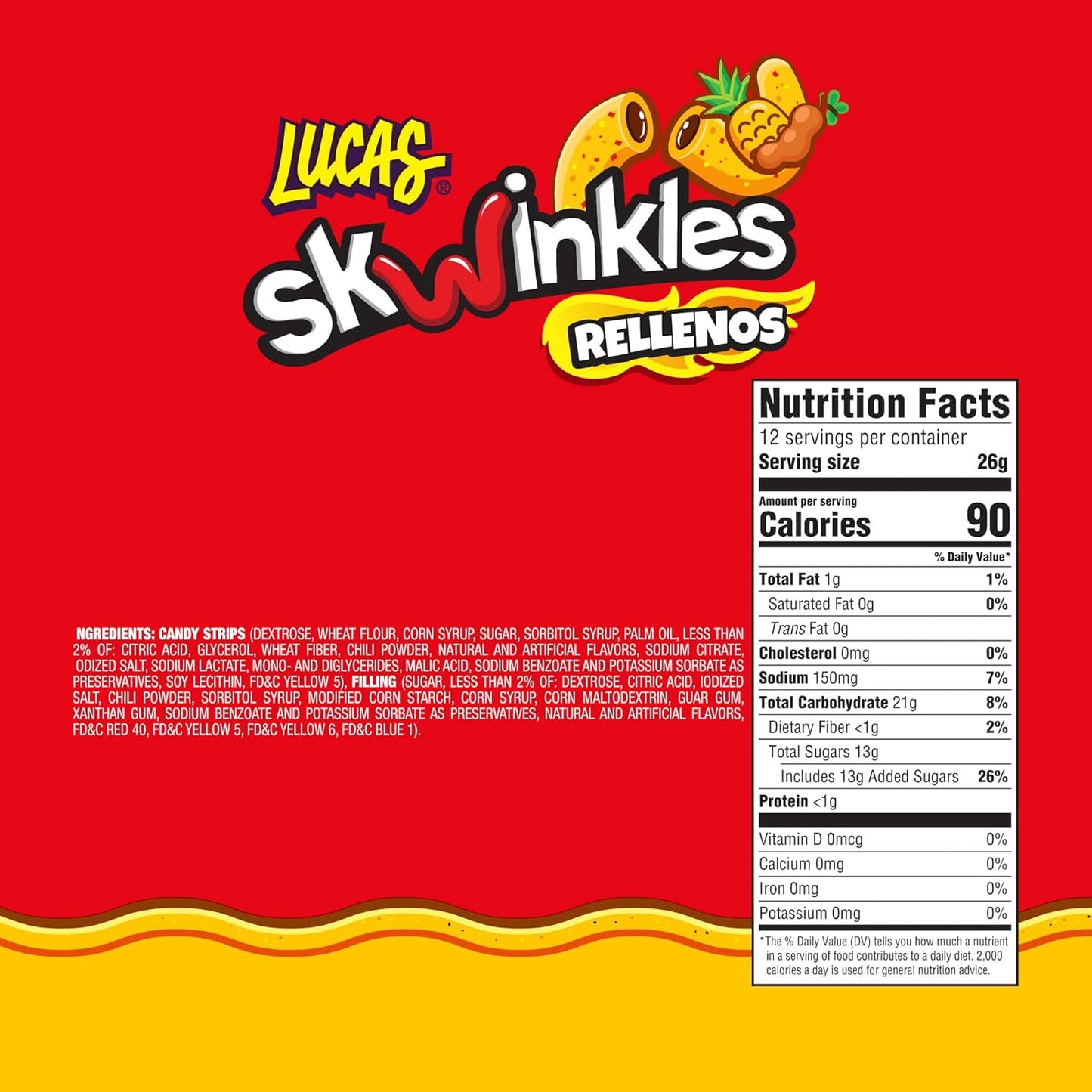Lucas Skwinkles Pineapple-Tamarind Candy – Portable Mexican Snack for Camping, Hiking, and Picnic Baskets