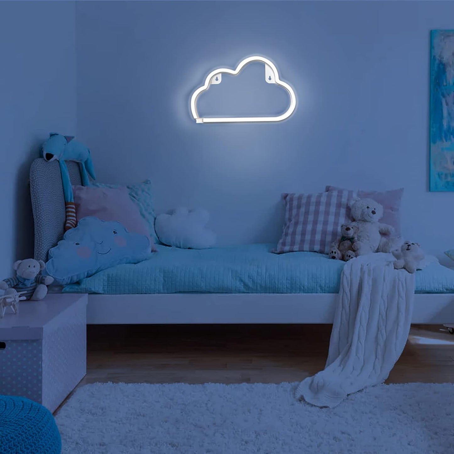 LUCIFER Cloud Neon Sign – Thoughtful Birthday Gift for Her and Teen Girls, Battery Powered LED Wall Light for Bedroom Reveal Surprise