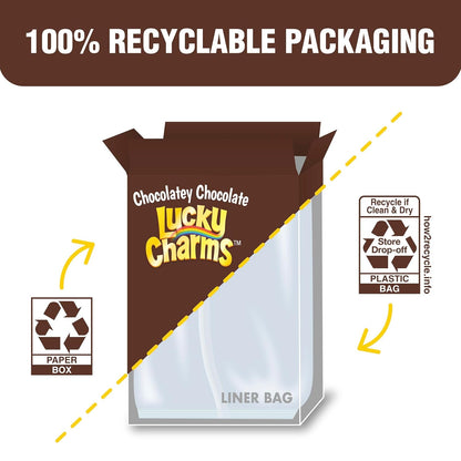 Lucky Charms Chocolatey Chocolate Cereal with Marshmallows – Better-for-You Kids Breakfast Cereal with Whole Grain, Calcium, and 12 Vitamins, 10.6 oz