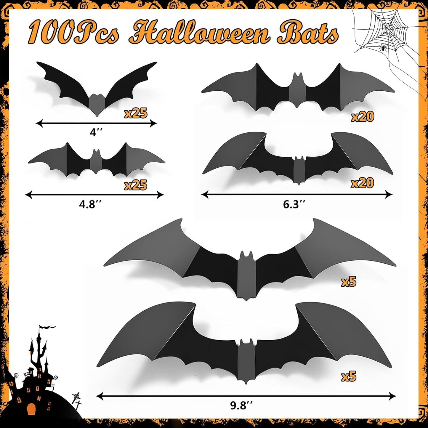 LUDILO 3D Bat Wall Kit – Halloween Gift for Horror Lovers and Home Stylists