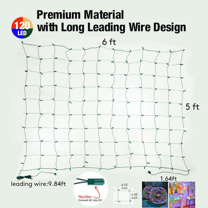 LumDecor Christmas Net Lights – Thoughtful Holiday Gift for Mom and Garden Lovers, 120 LED Mesh Set