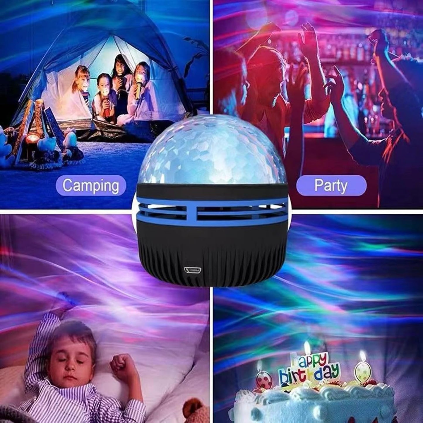 LUMENA Aurora Sleep Light – Calming Northern Lights and Ocean Wave Projector for Bedtime Wind Down and Meditation Routines