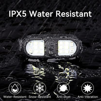 LumenX Running Light for Night Walkers, 450-Lumen USB Rechargeable Clip Flashlight with SOS Morse Code