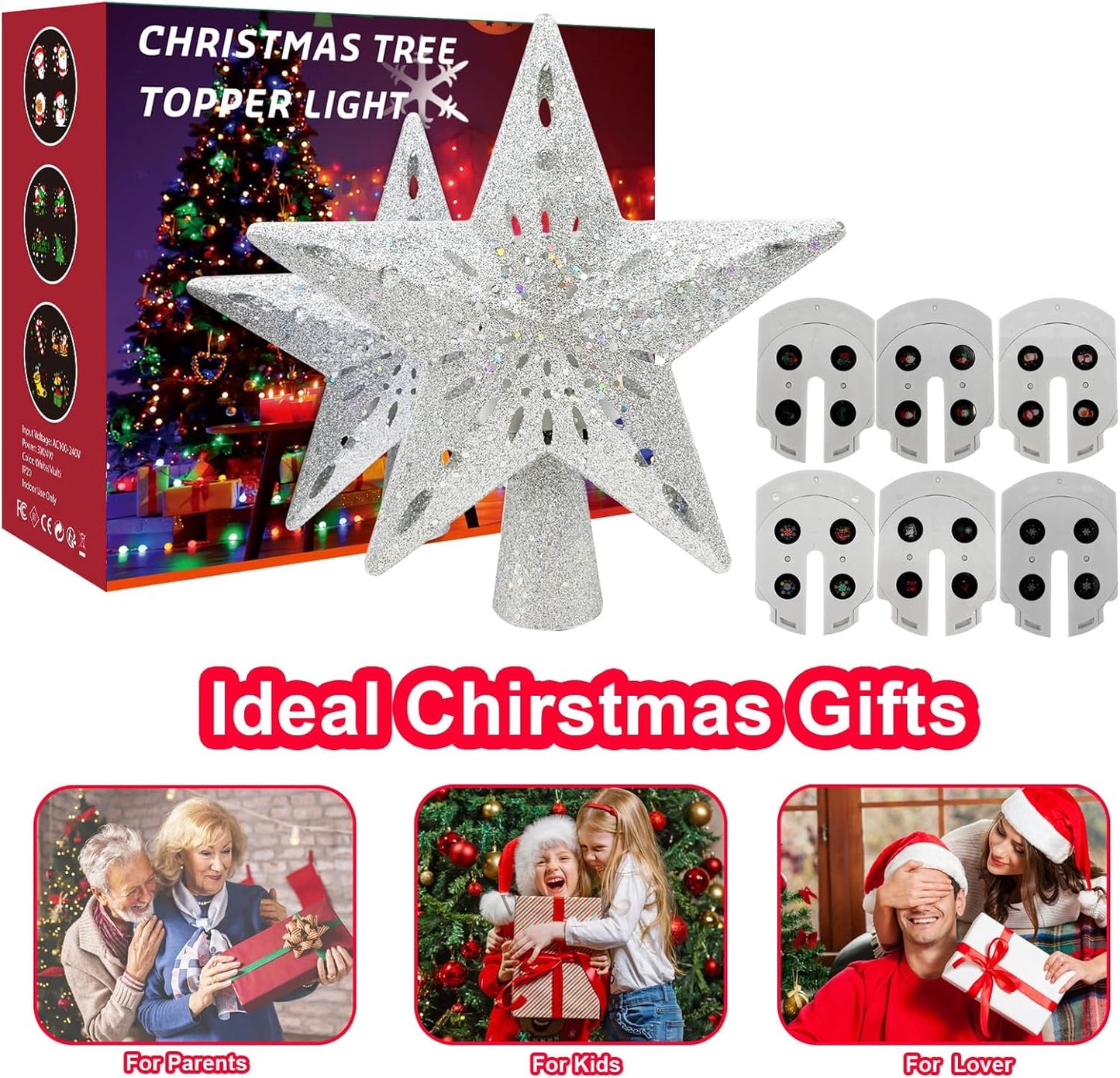 Lumichroma Star Tree Topper with LED Projector – Thoughtful Christmas Present for Neighbors and Coworkers