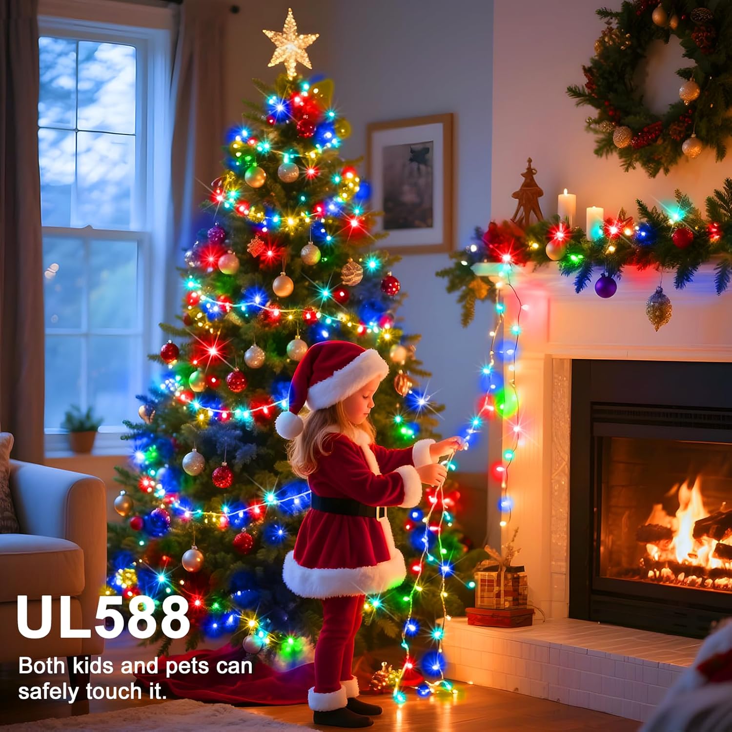 Lumify 328ft LED String Lights – Cool-to-Touch Bedroom and Nursery Decor for Kids