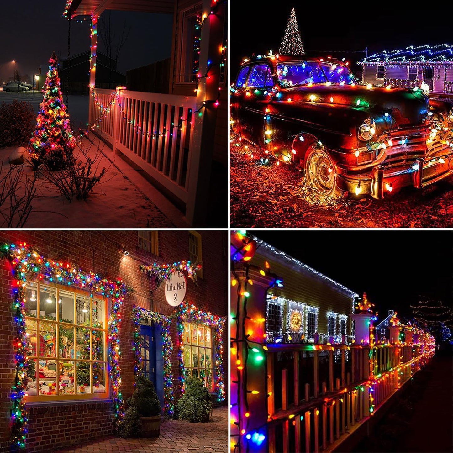 Lumify C6 Solar Christmas Lights Outdoor – 100 LED Multicolor Strawberry String Lights for Backyard Fence Lines and Front Yard Trees, 8 Modes
