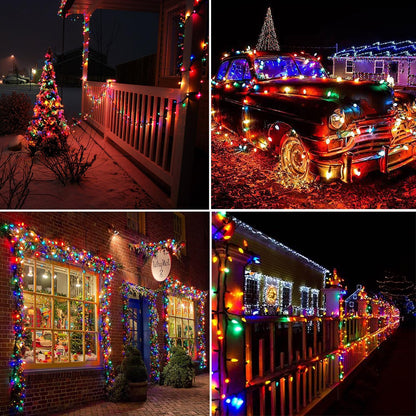 Lumify C6 Solar Christmas Lights Outdoor – 100 LED Multicolor Strawberry String Lights for Backyard Fence Lines and Front Yard Trees, 8 Modes
