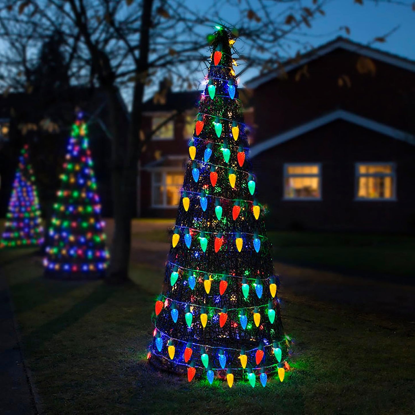 Lumify C6 Solar Christmas Lights Outdoor – 100 LED Multicolor Strawberry String Lights for Backyard Fence Lines and Front Yard Trees, 8 Modes