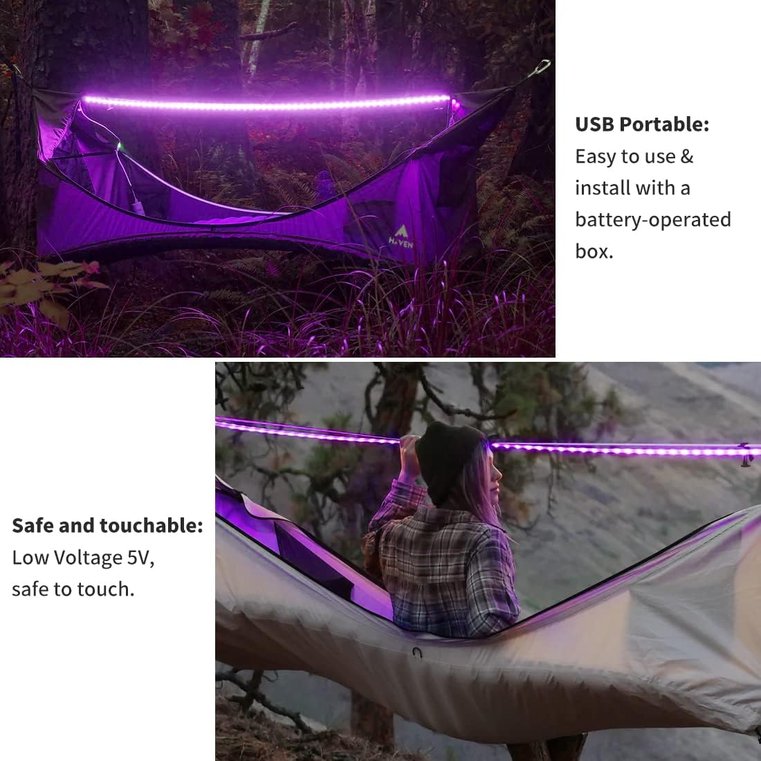 Lumify Home UV Black Light for Display Cabinet, 5V Dimmable Glow Strip for Collectibles Showcase