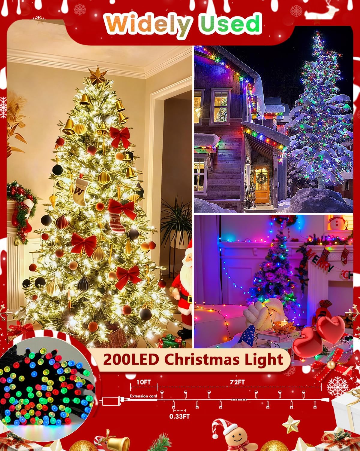LumifyHome Waterproof String Lights – Patio Party Lighting, 82ft IP44 RGB Outdoor Twinkle Lights with App