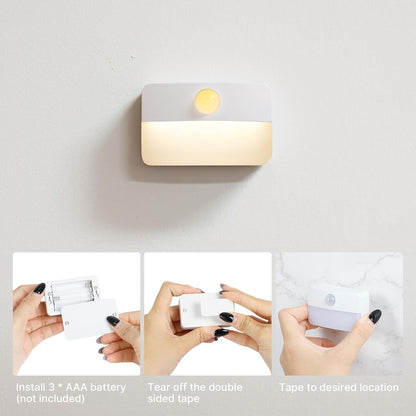 LumiGuard Step Light – Smoke-Free Battery Nightlight for Hallways and Stairs, Motion Activated Indoor Safety