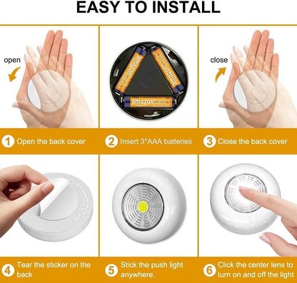 LuminAura LED Puck Lights – Clutter-Free Under-Cabinet Task Light, No-Wiring Minimalist Upgrade