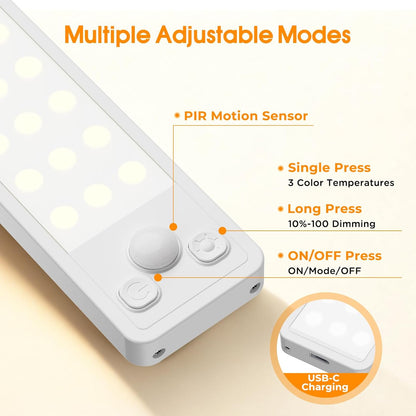 LuminBeam Focused Task Light – Home Office and Craft Station Illumination with 3 Color Modes, USB-C Rechargeable