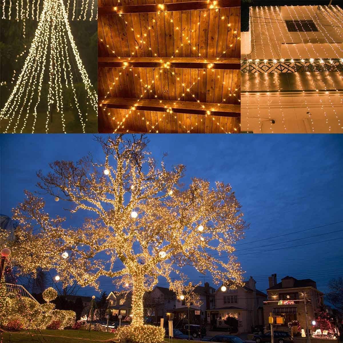 Luminex Solar String Lights – Patio and Camping String Lights, Waterproof 144FT Copper Wire with 8 Modes