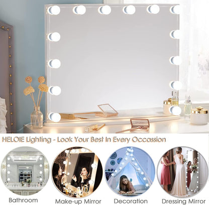 LuminGlow Simple Vanity Strip – Clean Line LED Bulbs in White, Adjustable Spacing for an Uncluttered Setup