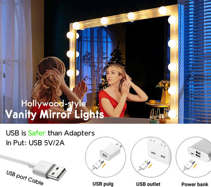 LuminGlow Simple Vanity Strip – Clean Line LED Bulbs in White, Adjustable Spacing for an Uncluttered Setup