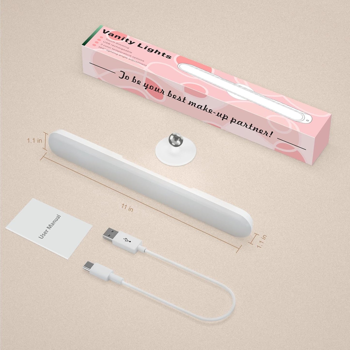 LuminGlow Vanity Light Bar – Focused Work From Home Lighting for Video Calls and Selfies