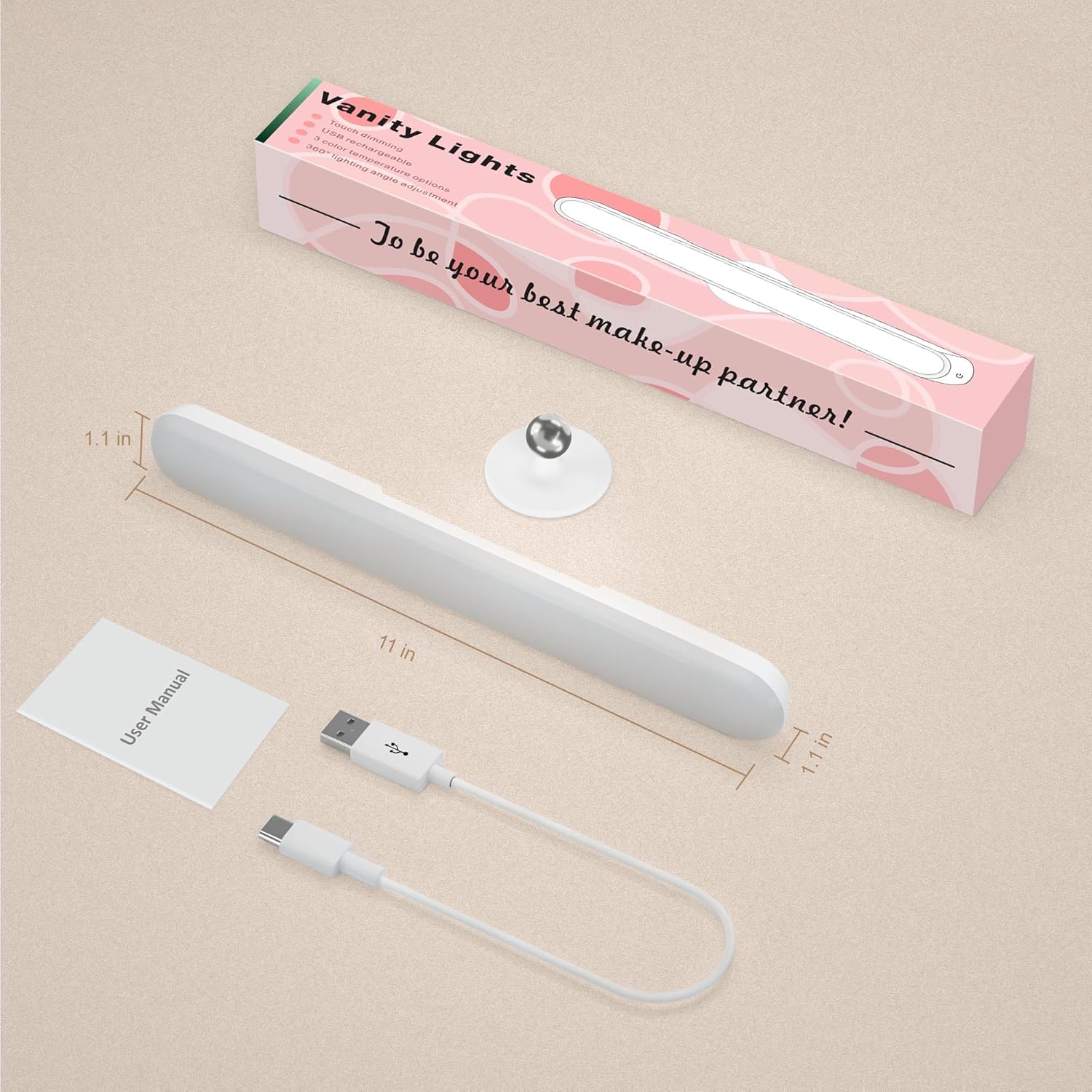 LuminGlow Vanity Light Bar – Focused Work From Home Lighting for Video Calls and Selfies