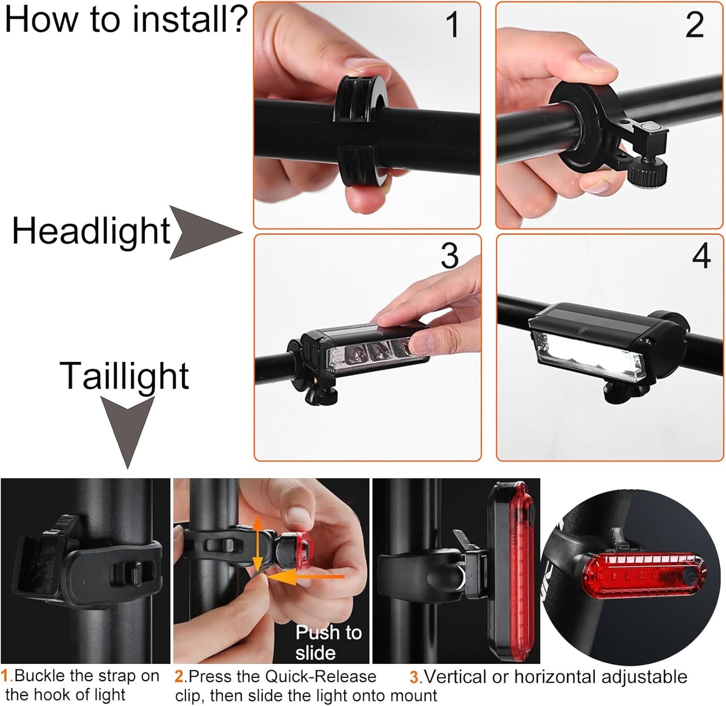 Luminoak Mountain Bike Light – High Beam Off-Road Bicycle Headlight Set for Rugged Trails and Forested Paths